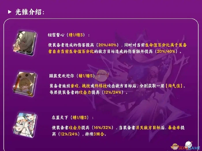 阿兰适配光锥推荐