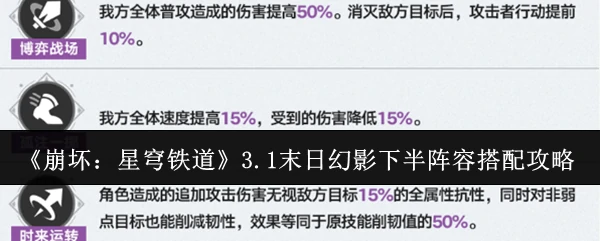 3.1末日幻影下半阵容搭配攻略