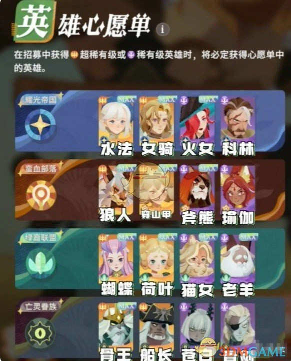 2025英雄心愿单推荐