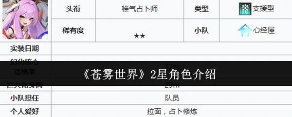 2星角色介绍