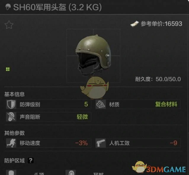 SH60军用头盔属性一览