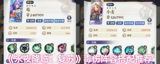 毒伤阵容搭配推荐