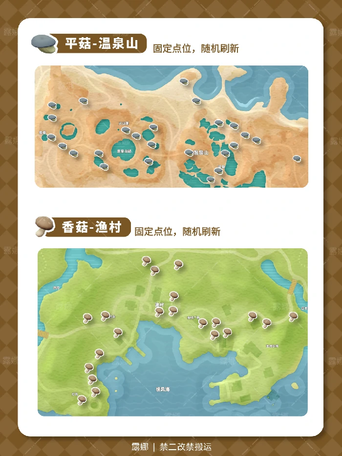 全蘑菇位置及食谱售价说明