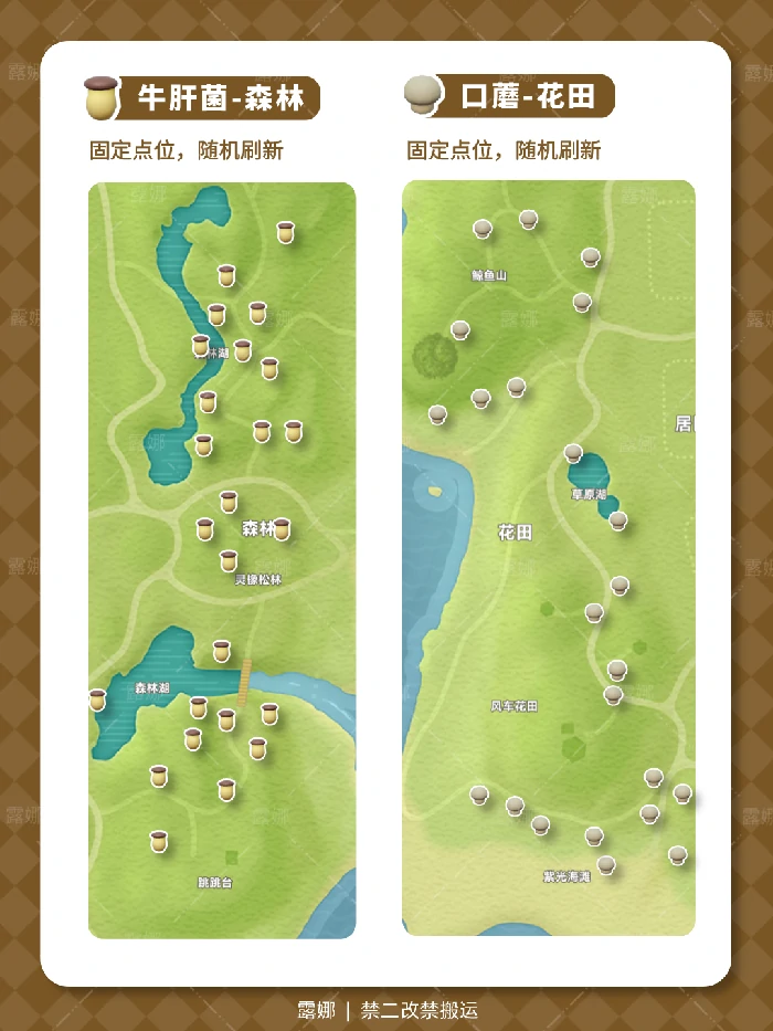 全蘑菇位置及食谱售价说明