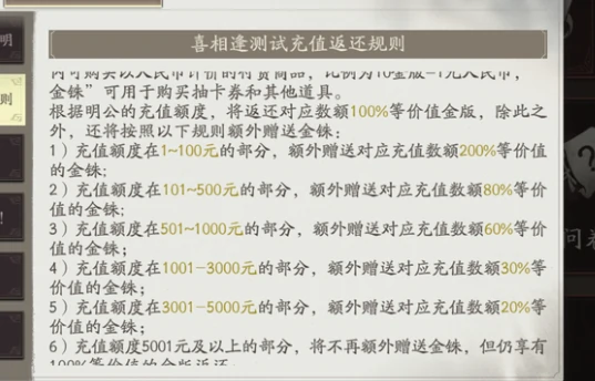 金铢返还规则介绍