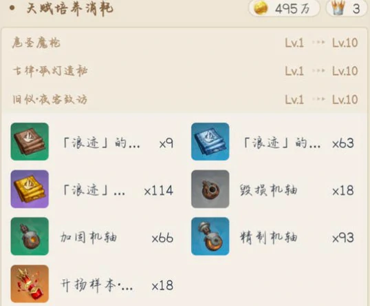 菲林斯培养材料一览