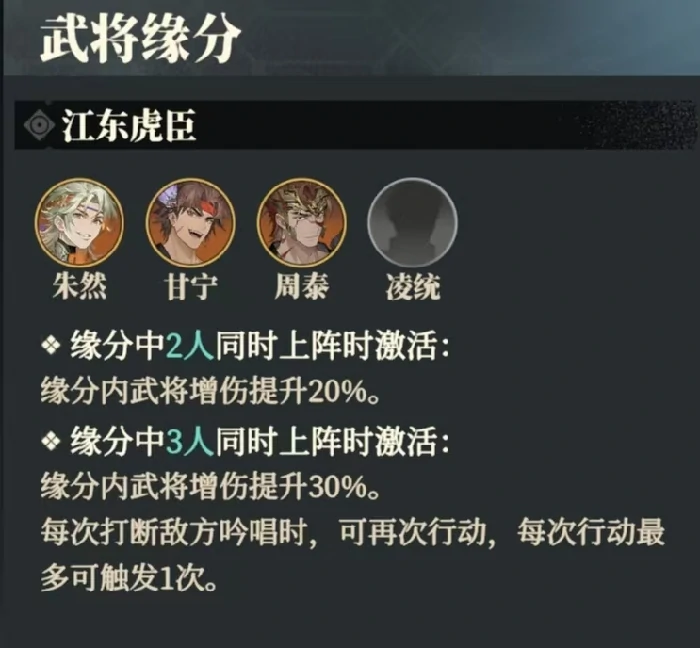 朱然技能及缘分解析