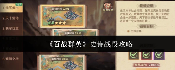 史诗战役攻略