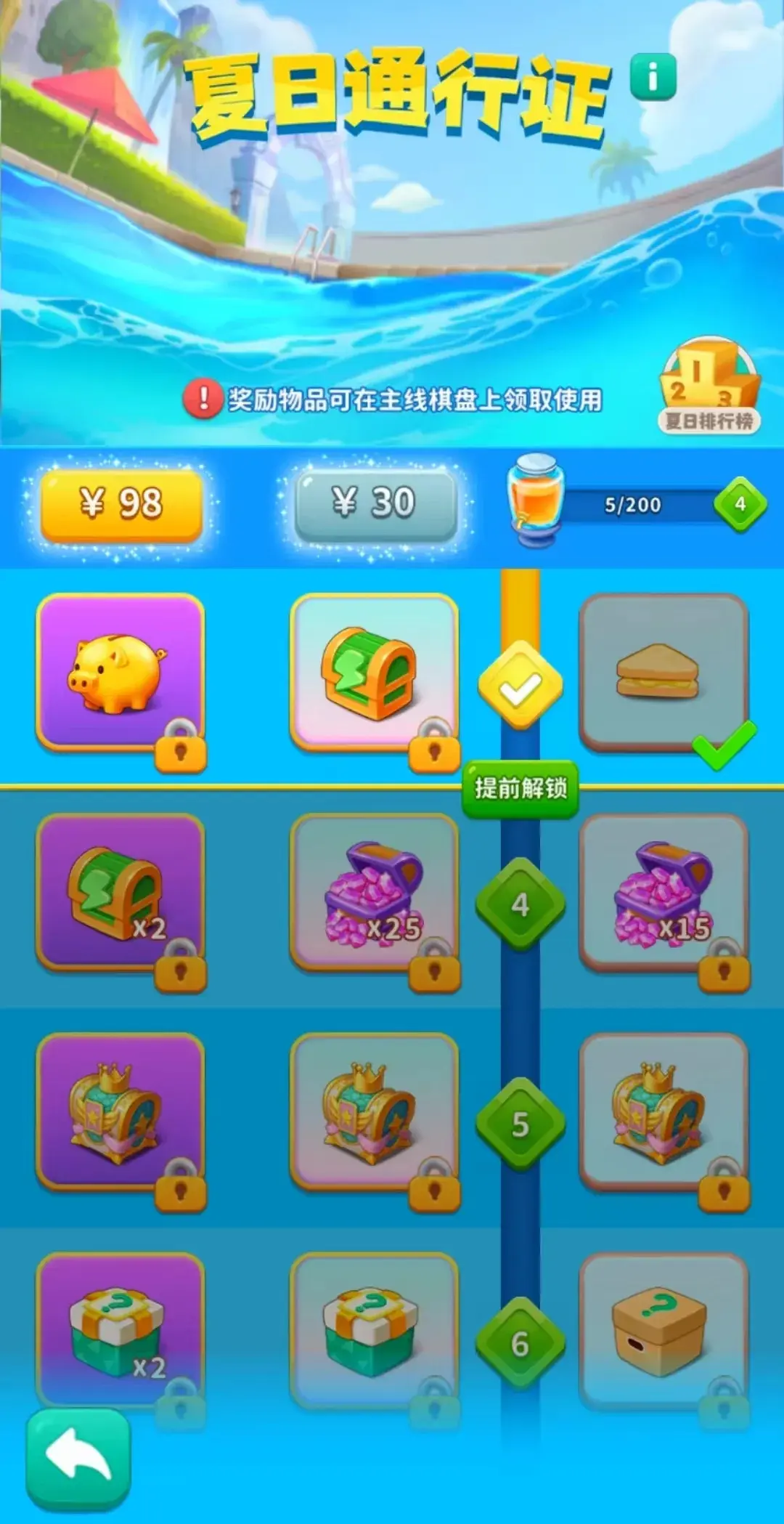 改装大作战夏日乐悠悠,夏日乐悠悠活动奖杯