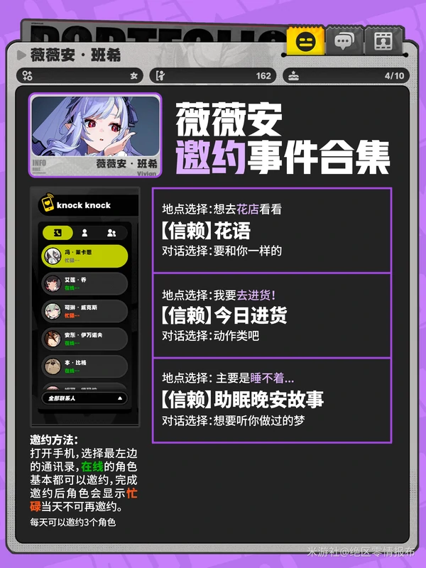 薇薇安邀约对话好感选项,薇薇安偶遇对话好感选项