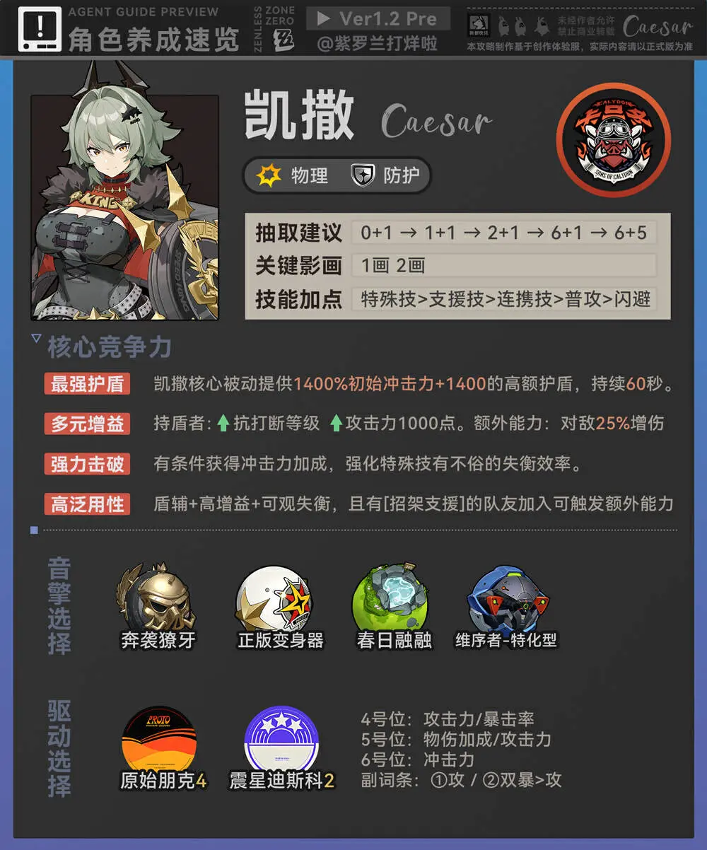 绝区零凯撒,凯撒值得抽吗