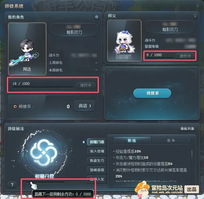 等级需求提示