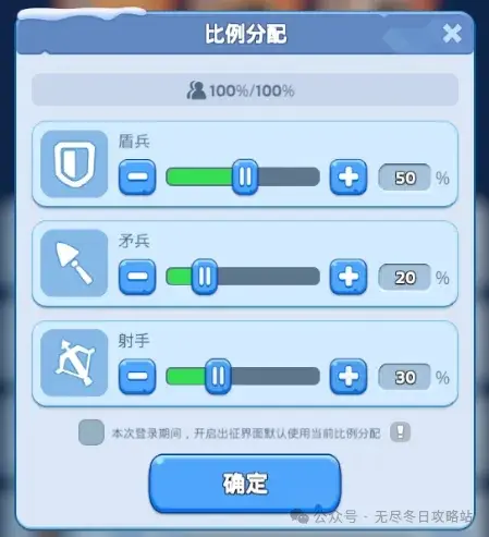 无尽冬日兵种比例,无尽冬日比例分配