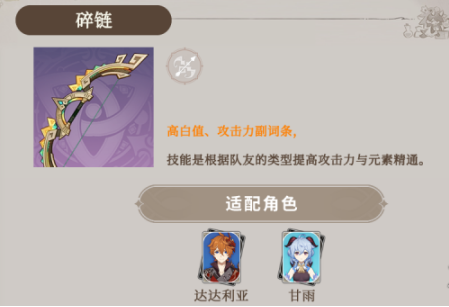 原神碎链可以给哪些角色,原神碎链适配角色推荐,原神
