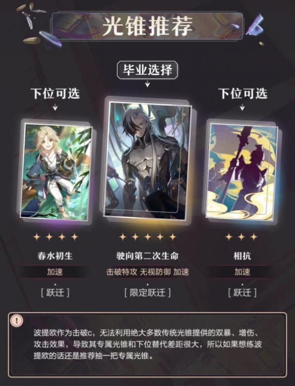 崩坏星穹铁道波提欧光锥怎么选,崩坏星穹铁道波提欧光锥选择推荐,星穹铁道