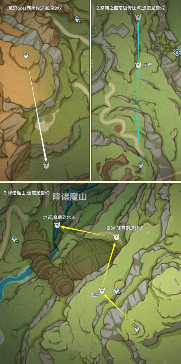 原神遗迹龙兽在哪里打,原神遗迹龙兽分布及路线图分享,原神