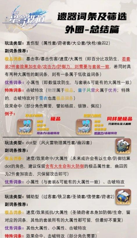《崩坏星穹铁道》遗器词条筛选指南,遗器主副词条升级机制详解,星穹铁道