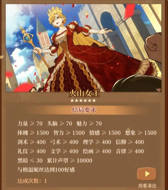 火山的女儿全结局达成条件图文介绍