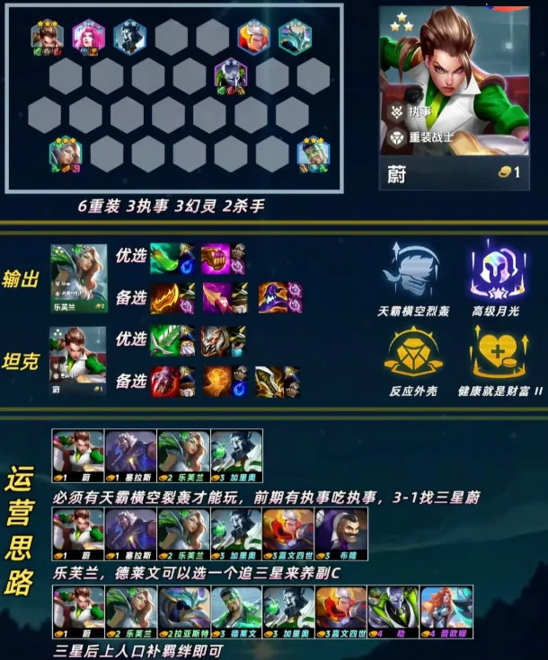 金铲铲蔚专属强化天霸横空烈轰怎么玩（一图流教学）