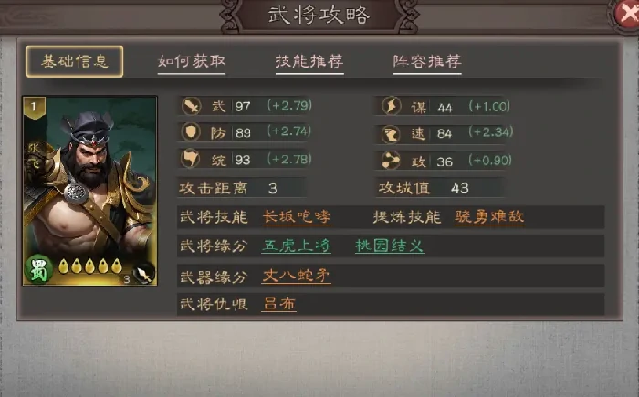 三国乱世霸王武将张飞攻略
