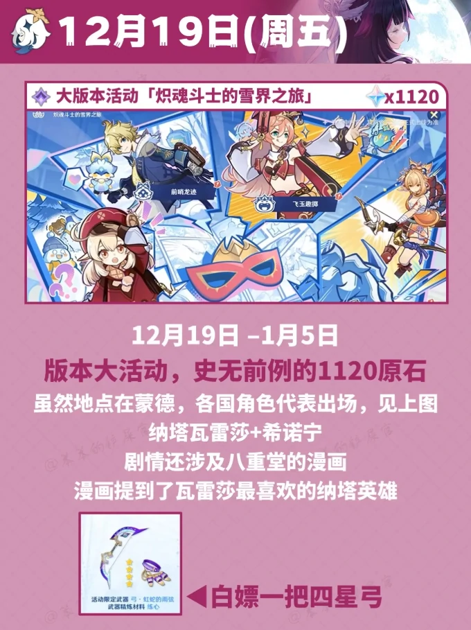 原神12月活动大事件日历