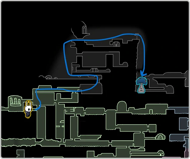 空洞骑士：丝之歌德特茅斯蘑菇先生位置