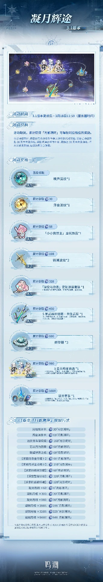 鸣潮3.1主要活动汇总