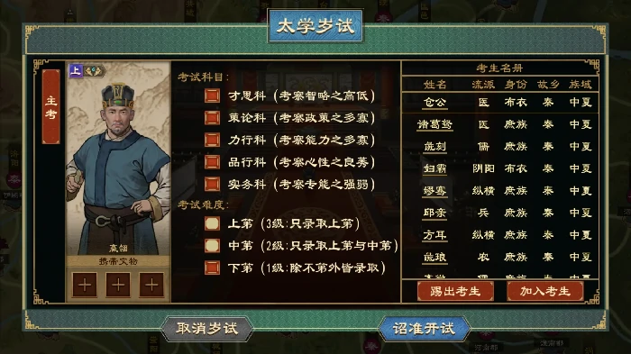 大周列国志太学系统太学考试