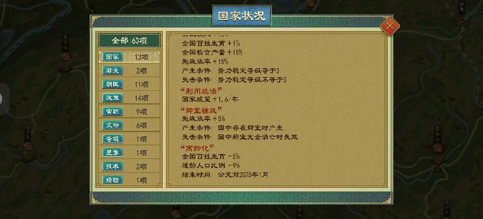 大周列国志国家状态新增常驻buff