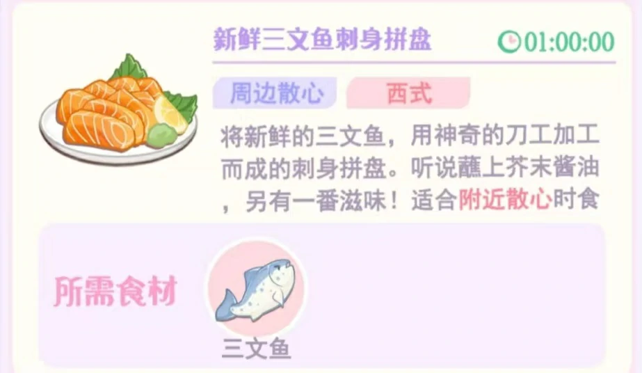 花花与幕间剧周边散心烹饪介绍,周边散心烹饪有哪些