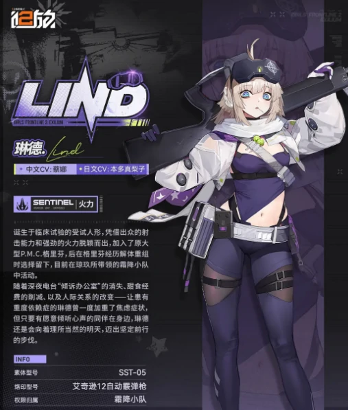 少女前线2琳德介绍,少女前线2琳德怎么样