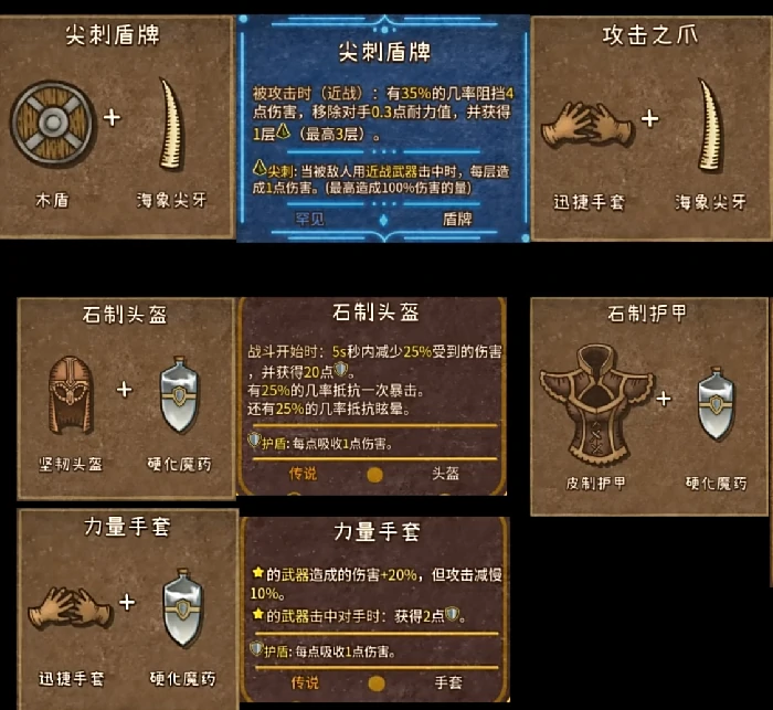 背包乱斗合成表一览,背包乱斗手游合成表