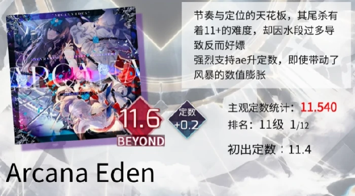arcaea定数表是什么,arcaea定数表介绍