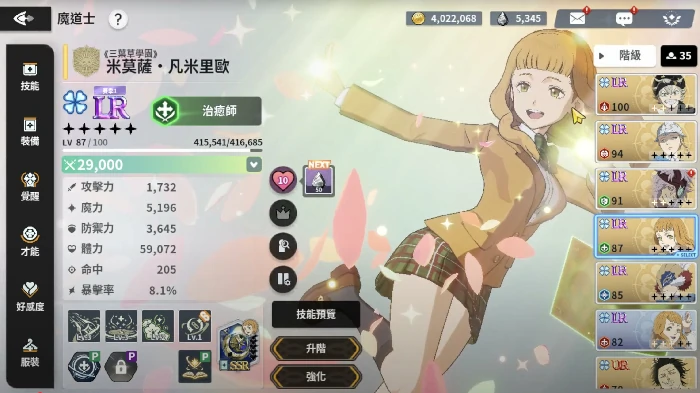 黑色四叶草魔法帝之道,米莫萨角色强度解析与技能详解,,黑色四叶草手游,米莫萨值得培养吗,全面角色攻略一览