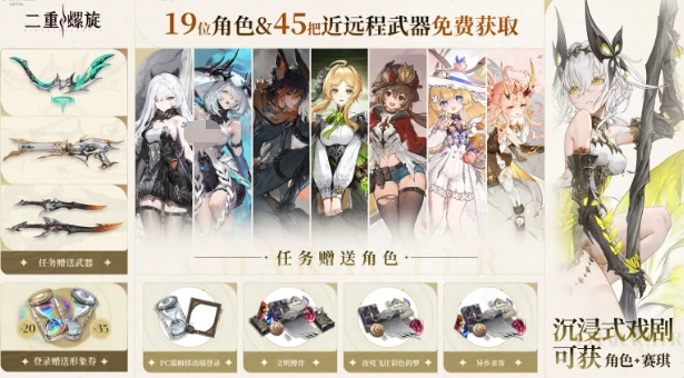 二重螺旋公测福利大揭秘,二重螺旋玩家必领奖励汇总