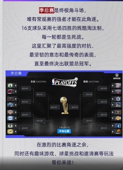 美职篮绝对巨星季后赛怎么玩,美职篮绝对巨星季后赛玩法全解析