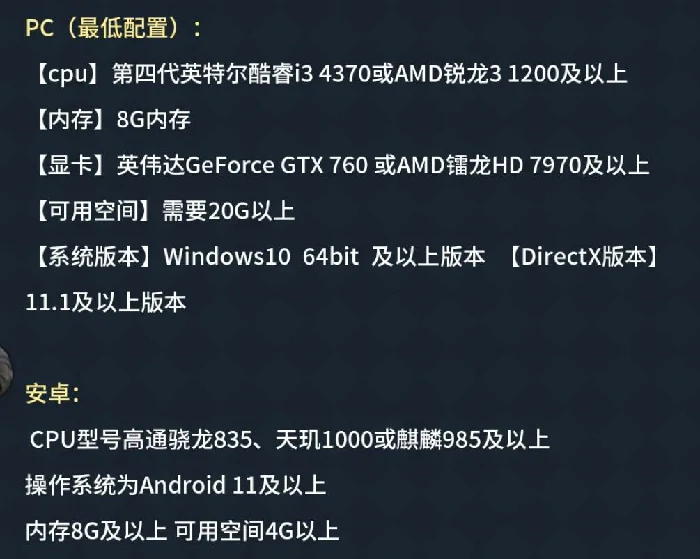 荒原曙光配置要求一览,荒原曙光最低与推荐配置详细说明