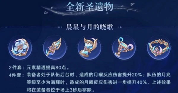 原神月之四版本圣遗物,原神全新四件套属性与适配角色深度解析,原神