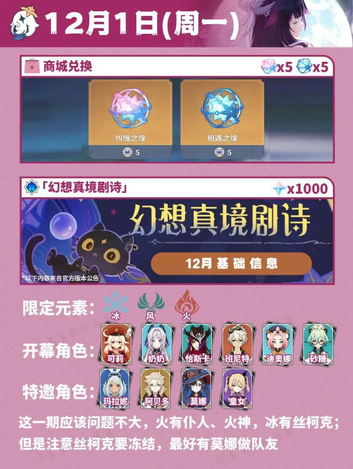 原神12月活动有哪些,原神12月原石数量,原神,原神