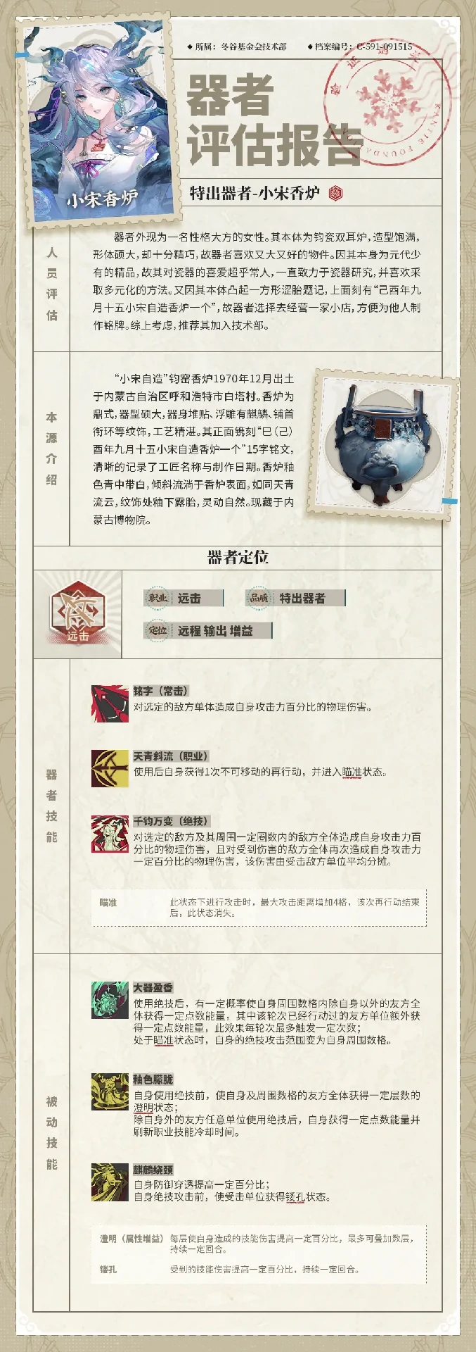 物华弥新小宋香炉是谁,物华弥新小宋香炉定位是什么,物华弥新