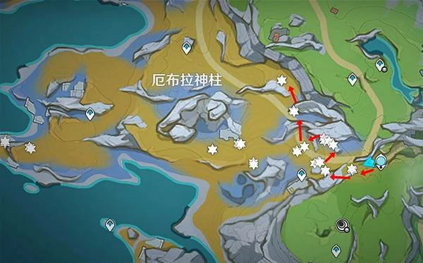 原神冬凌草分布图,原神冬凌草位置,原神,原神