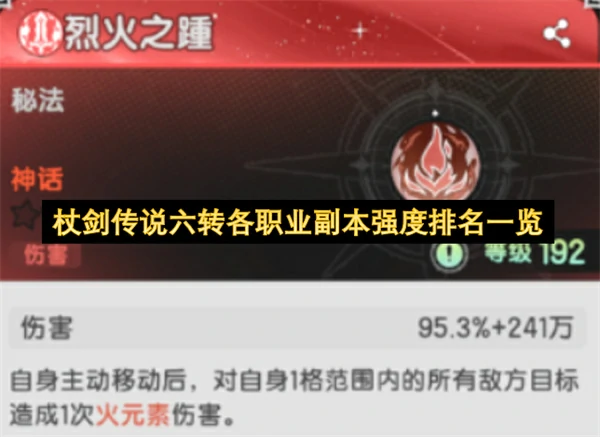 杖剑传说六转各职业副本强度排行榜,杖剑传说六转各职业副本强度怎么样,杖剑传说