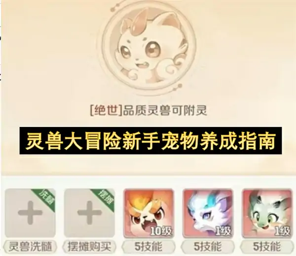 灵兽大冒险新手宠物怎么养成,灵兽大冒险新手宠物养成攻略,灵兽大冒险