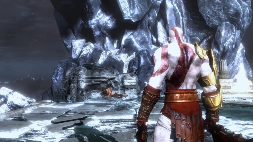 泄露的游戏场景截图，展示希腊风格建筑