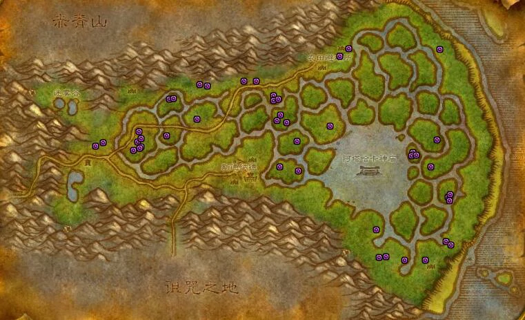 魔兽世界,魔兽世界悲伤沼泽药点在哪,魔兽世界悲伤沼泽药点位置,魔兽世界