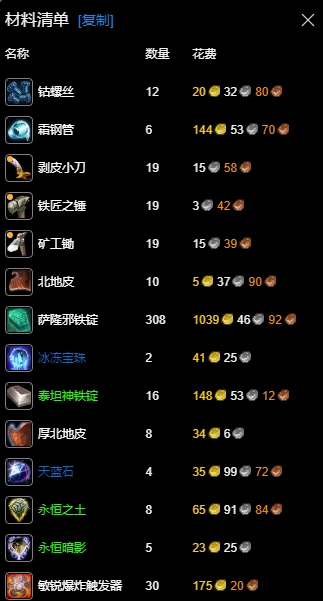 魔兽世界,wlk工程400-450最省材料攻略,魔兽世界wlk工程400-450最省材料攻略,魔兽世界