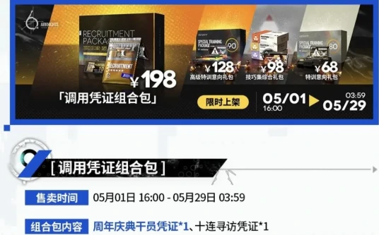 明日方舟,198六星自选礼包选择推荐,明日方舟