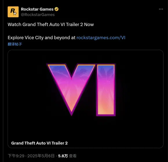 GTA6,第二支预告,2026年5月26日,全球发售,