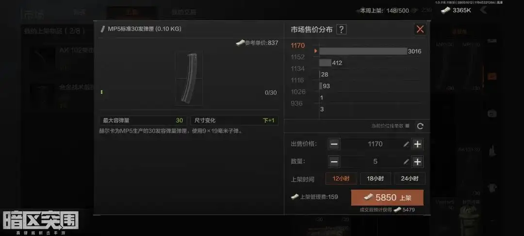 暗区突围,市场,上架次数,更新,刷新,暗区突围