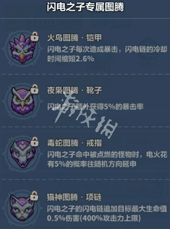 永远的蔚蓝星球,闪电之子最强图腾搭配推荐